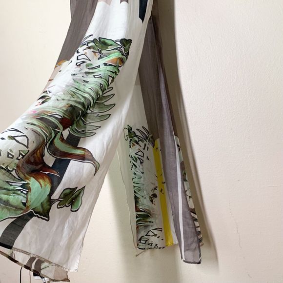 Manila Grace Short Sleeve Maxi Dress size 40 US 6 Open Back Abstract Tropical - Picture 4 of 10